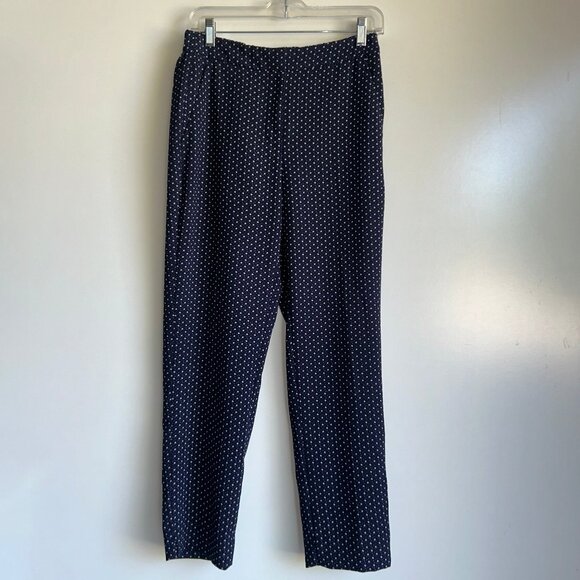 NEW J.CREW Easy Pants in Foulard Navy Print {H6527} Size 4 - Picture 2 of 12